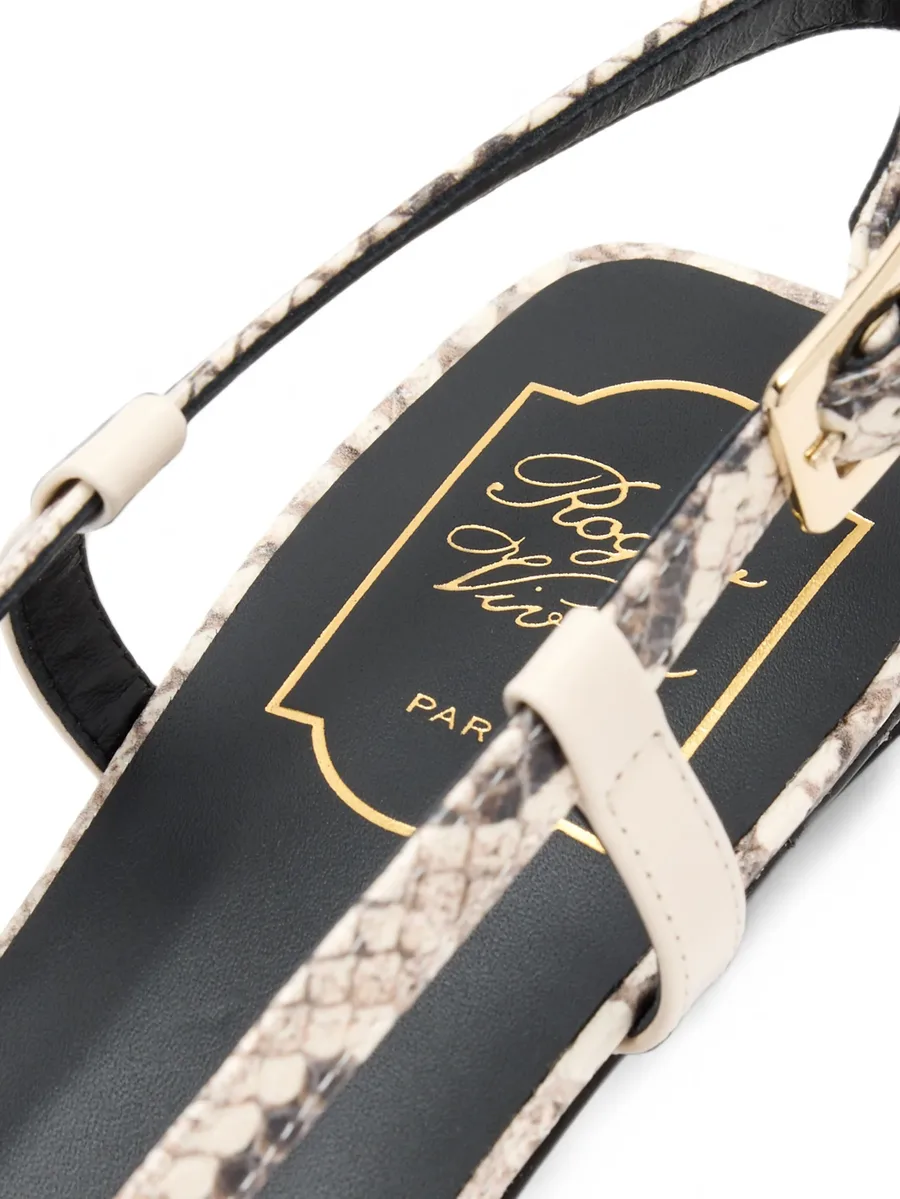 snakeskin-effect buckle-detail ballet flats 4