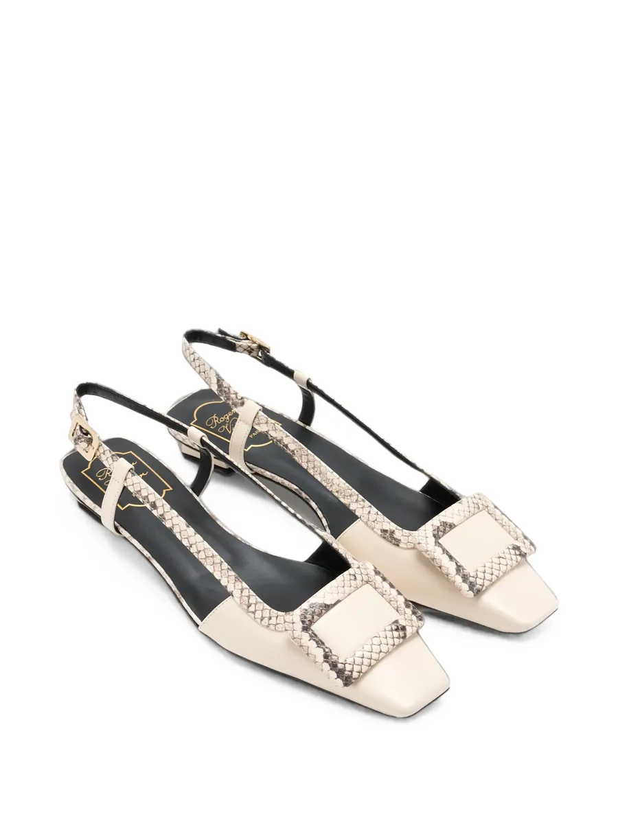 snakeskin-effect buckle-detail ballet flats 5
