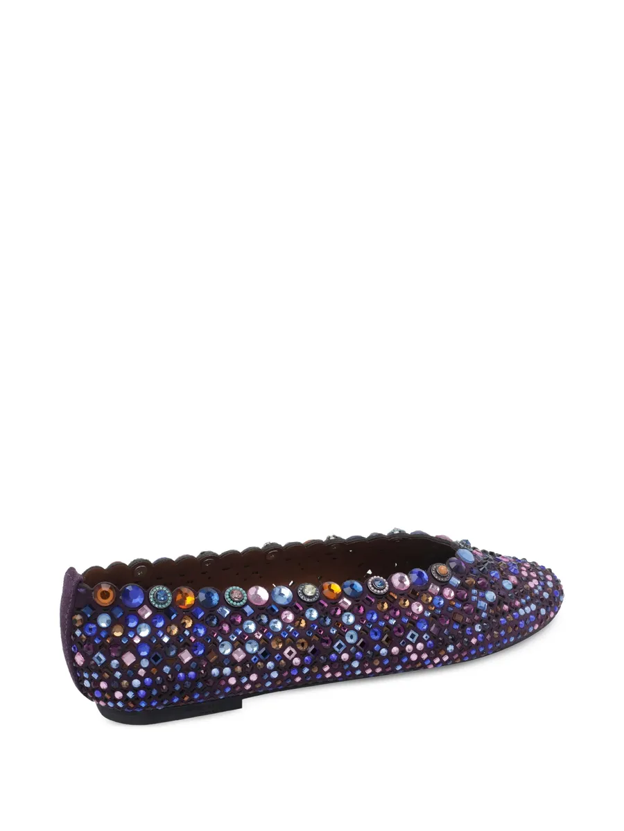 crystal-embellished scalloped ballet flats 3