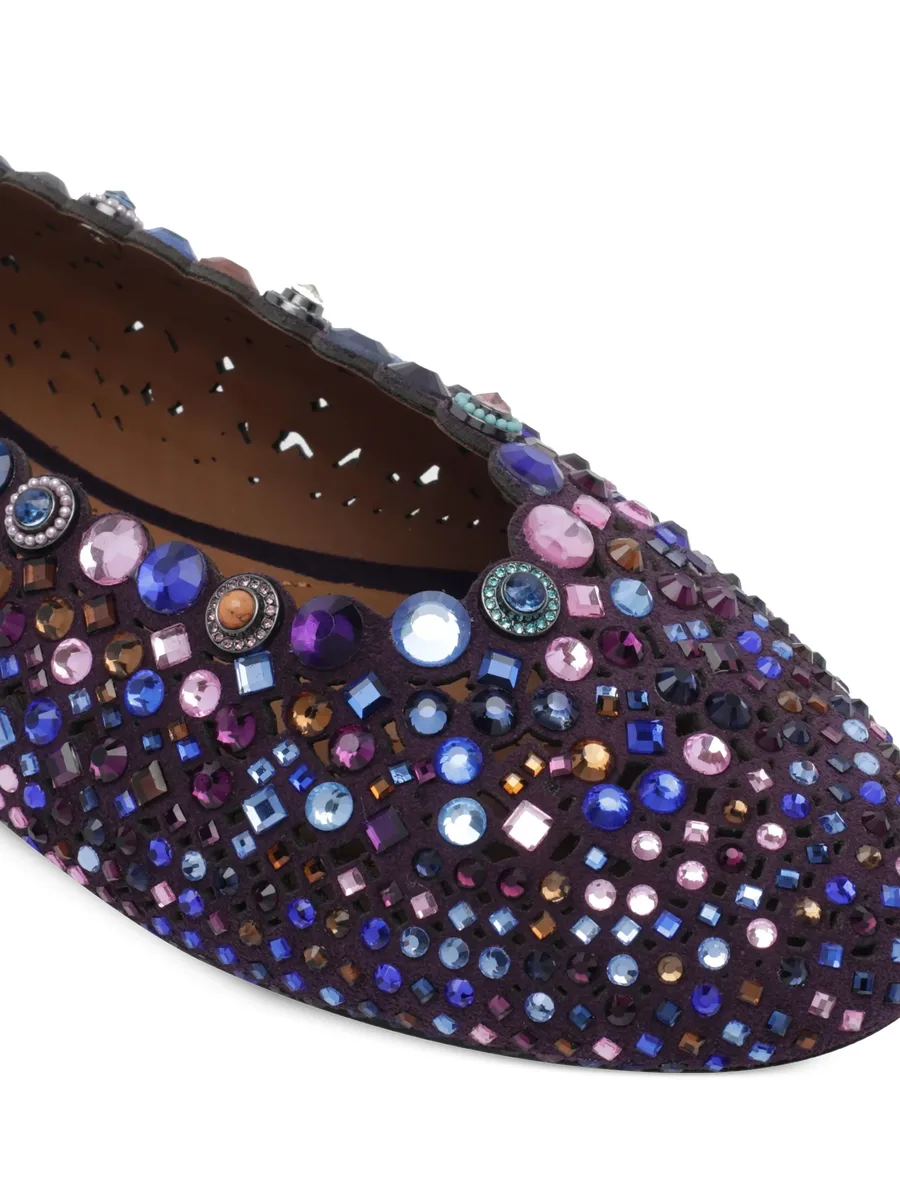 crystal-embellished scalloped ballet flats 4