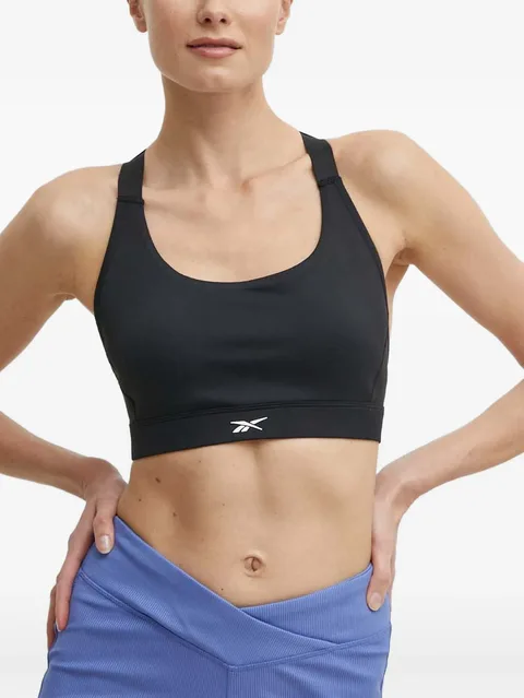 Lux logo-print racerback bra