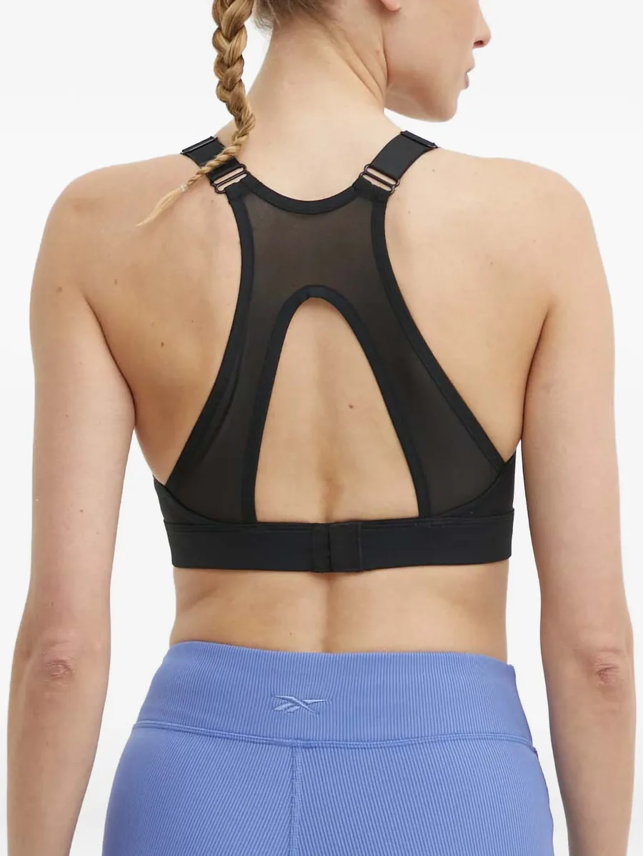 Lux logo-print racerback bra 2