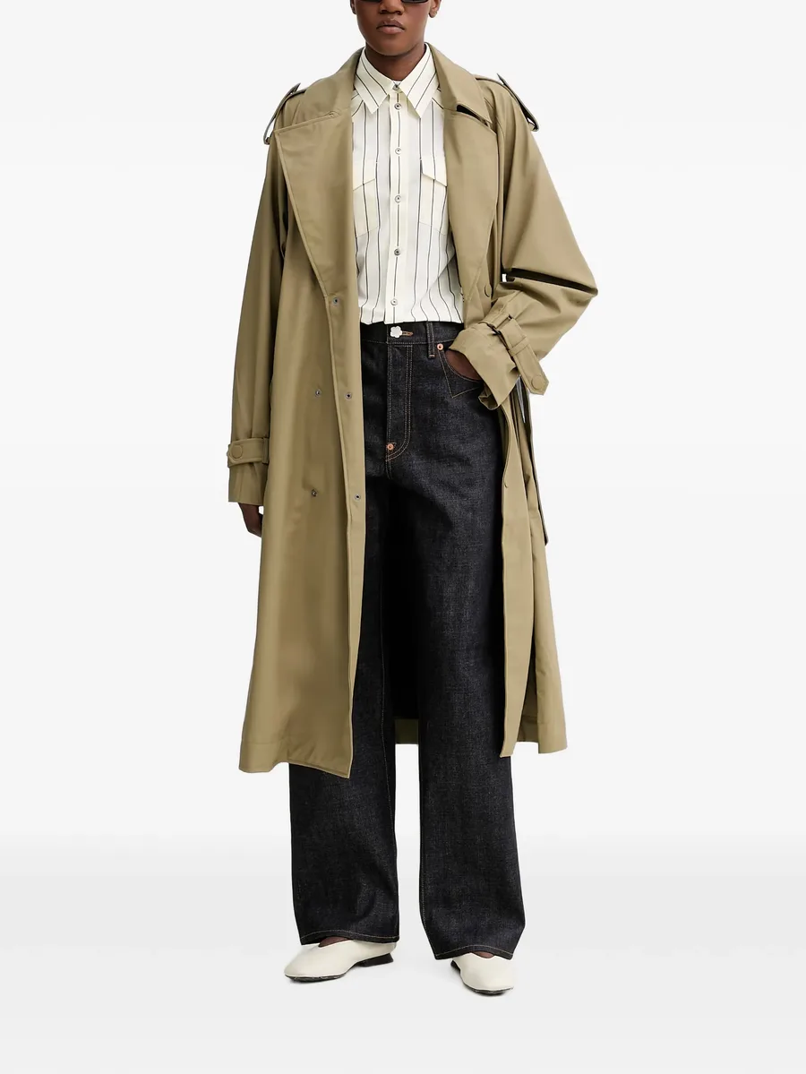 double-breasted belted trench coat 2