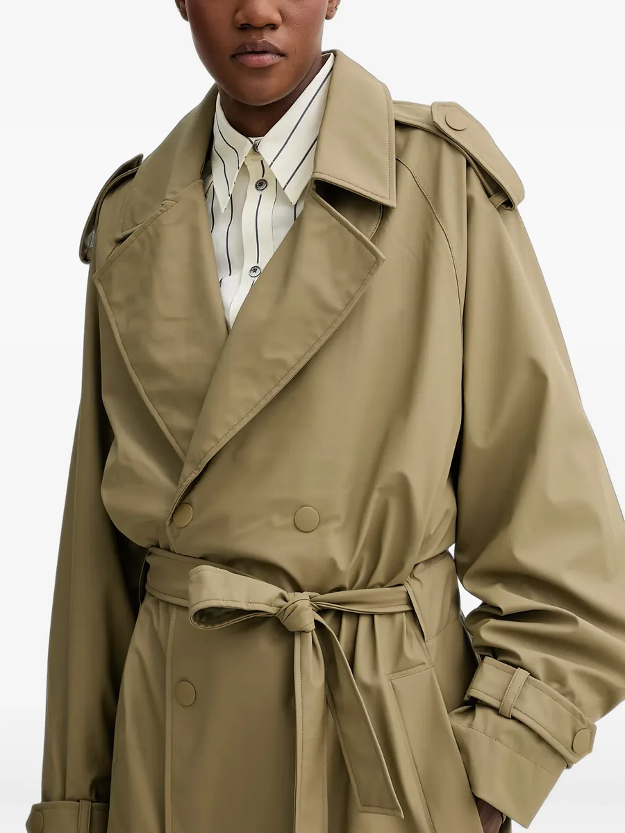 double-breasted belted trench coat 4