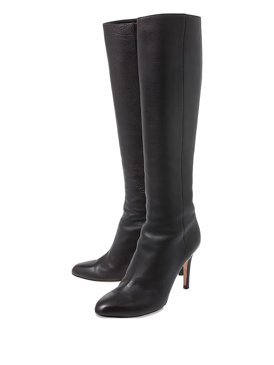85mm leather zip-up boots 3