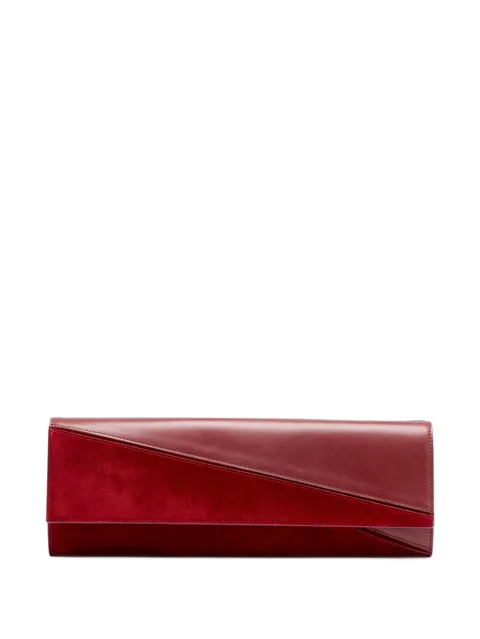 Hex clutch in smooth calf and lux suede