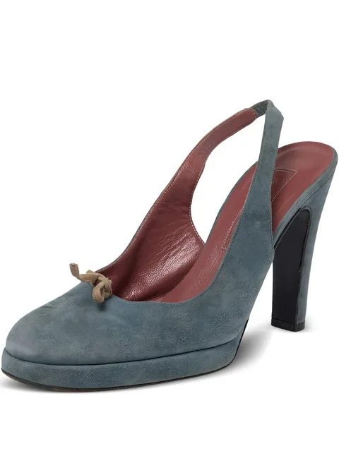 110mm suede slingback pumps