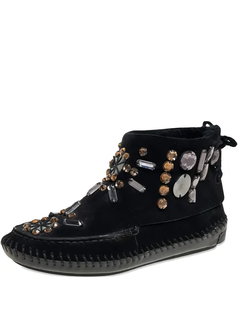 embellished suede boots
