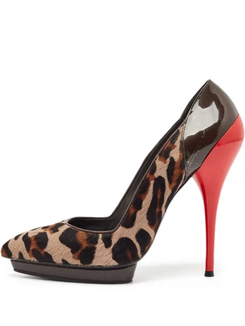140mm leopard-print pumps