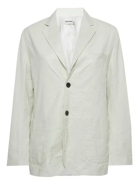 leather single-breasted blazer
