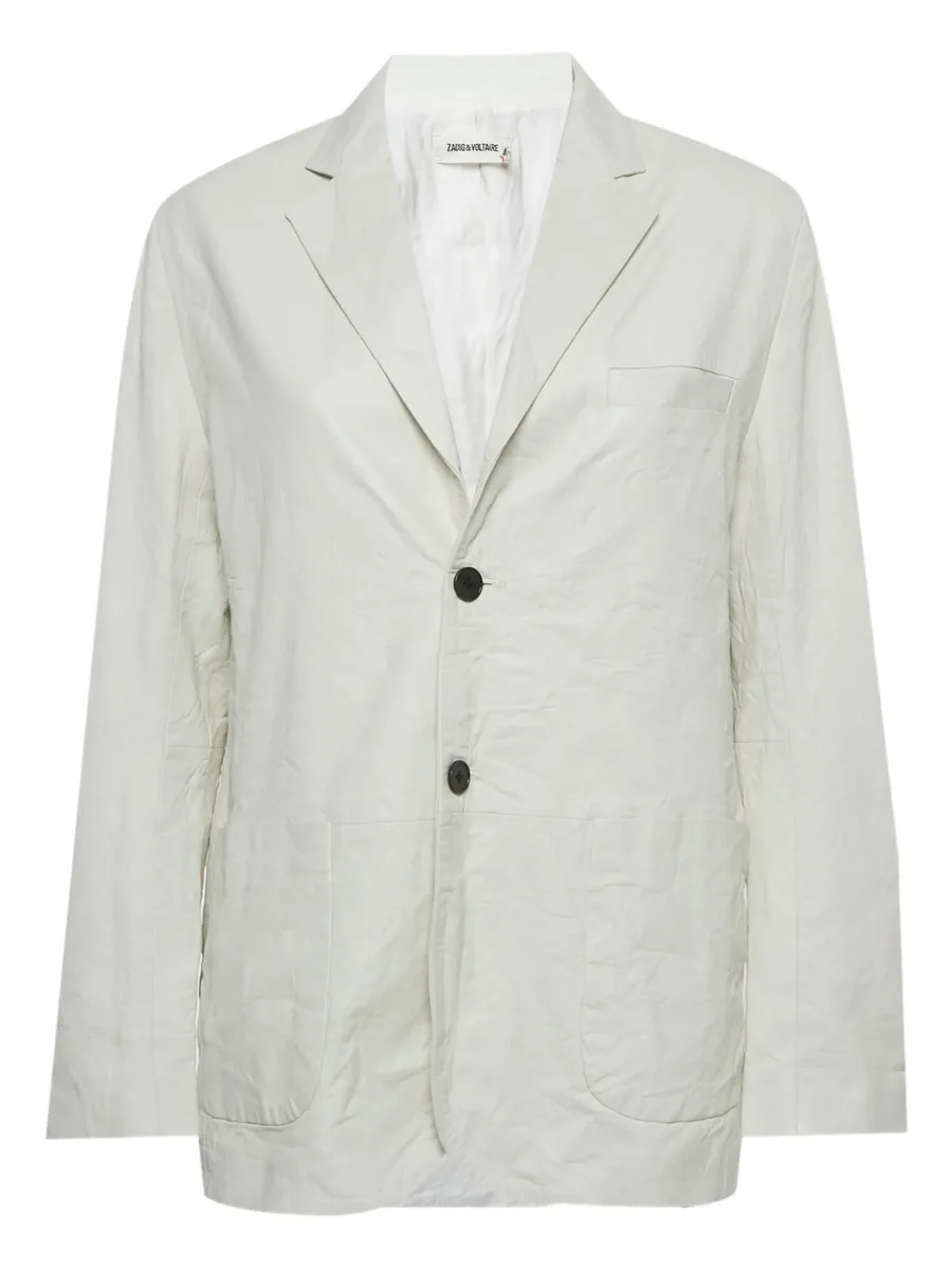 leather single-breasted blazer 2