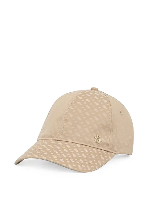 monogram-pattern logo-plaque baseball cap