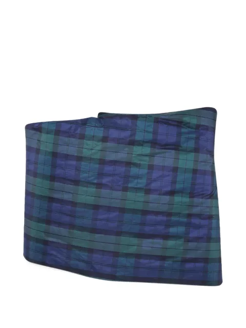 tartan-pattern padded scarf