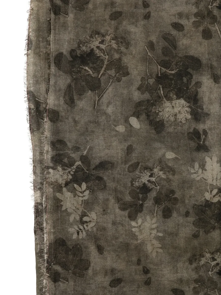 floral-print frayed scarf 1