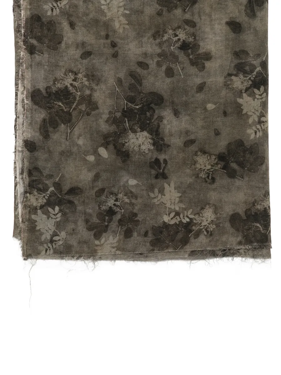 floral-print frayed scarf 2
