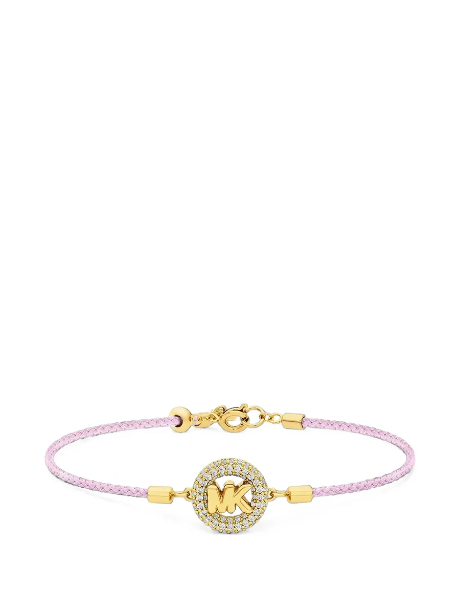 bracelet with cord and gold-tone logo with inlays 1