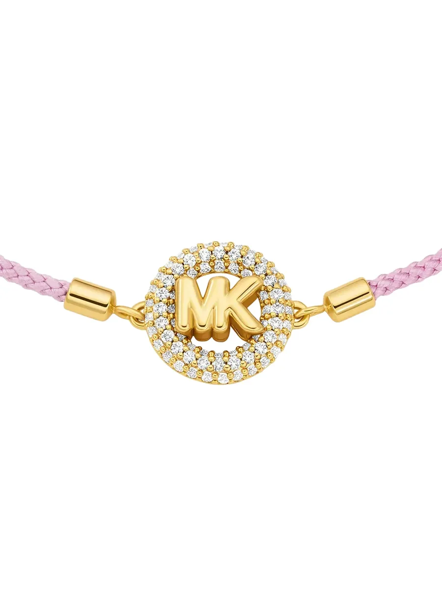 bracelet with cord and gold-tone logo with inlays 2