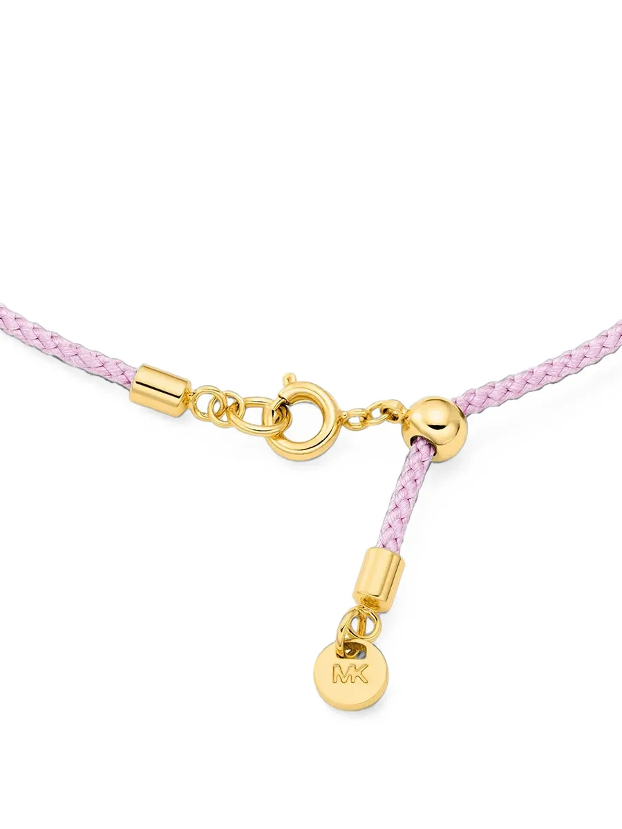 bracelet with cord and gold-tone logo with inlays 3