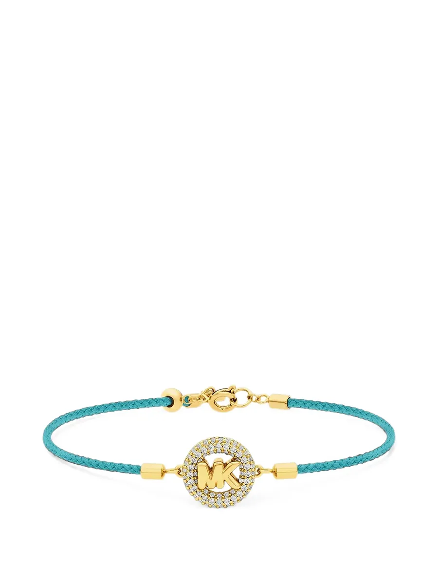 bracelet with cord and gold-tone logo with inlays 1