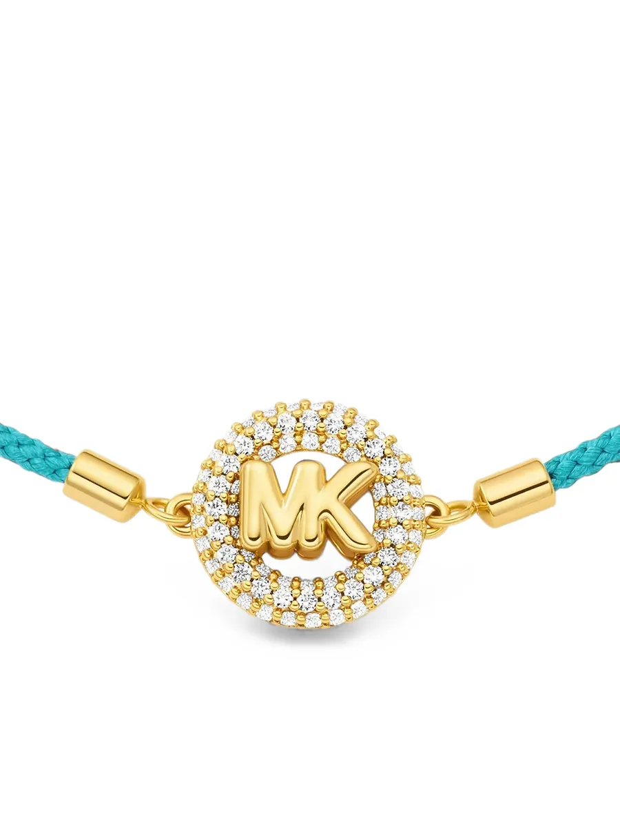 bracelet with cord and gold-tone logo with inlays 3