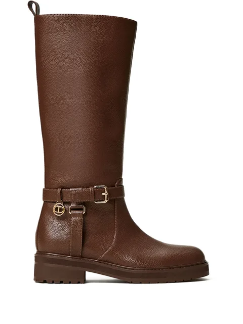 40mm Oval T leather boots