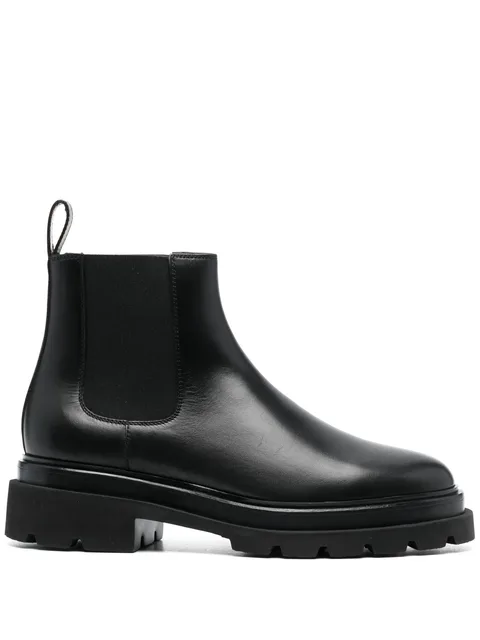 round-toe leather boots