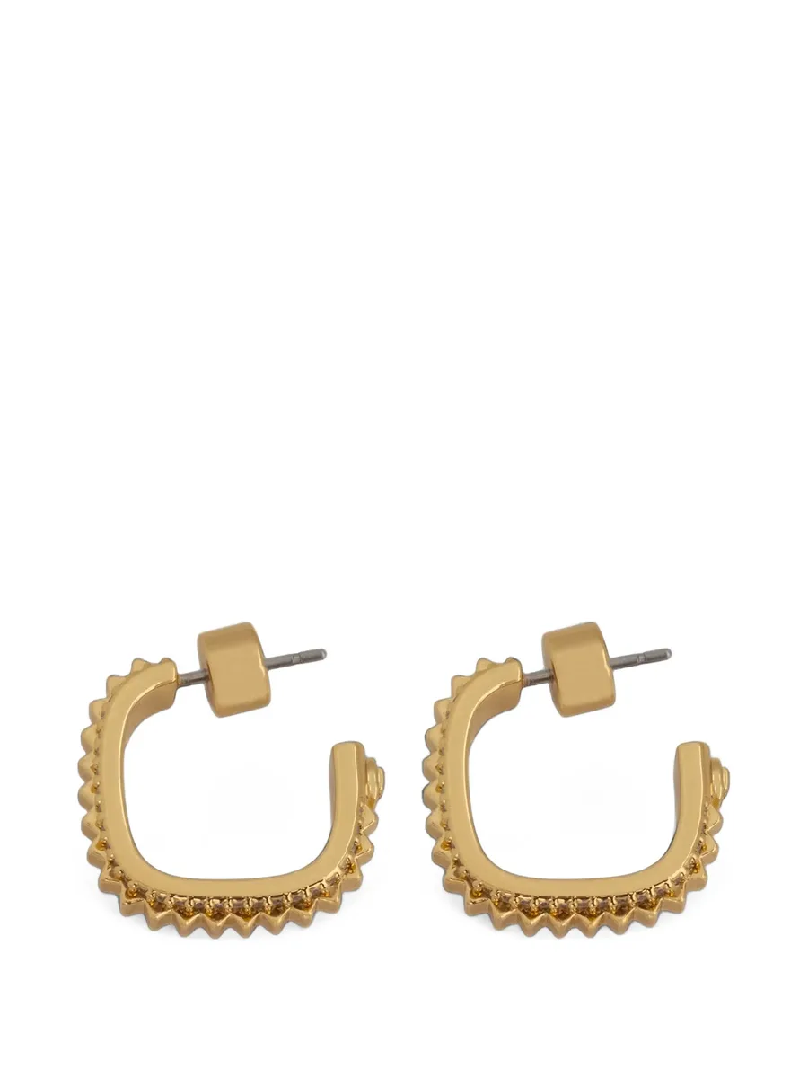 crystal-embellished fluted hoop earrings 1