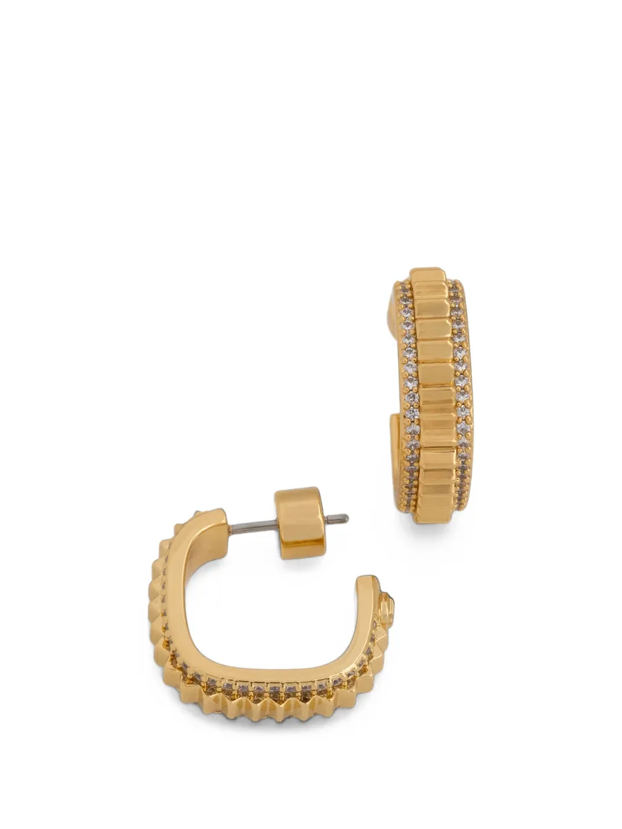 crystal-embellished fluted hoop earrings 2