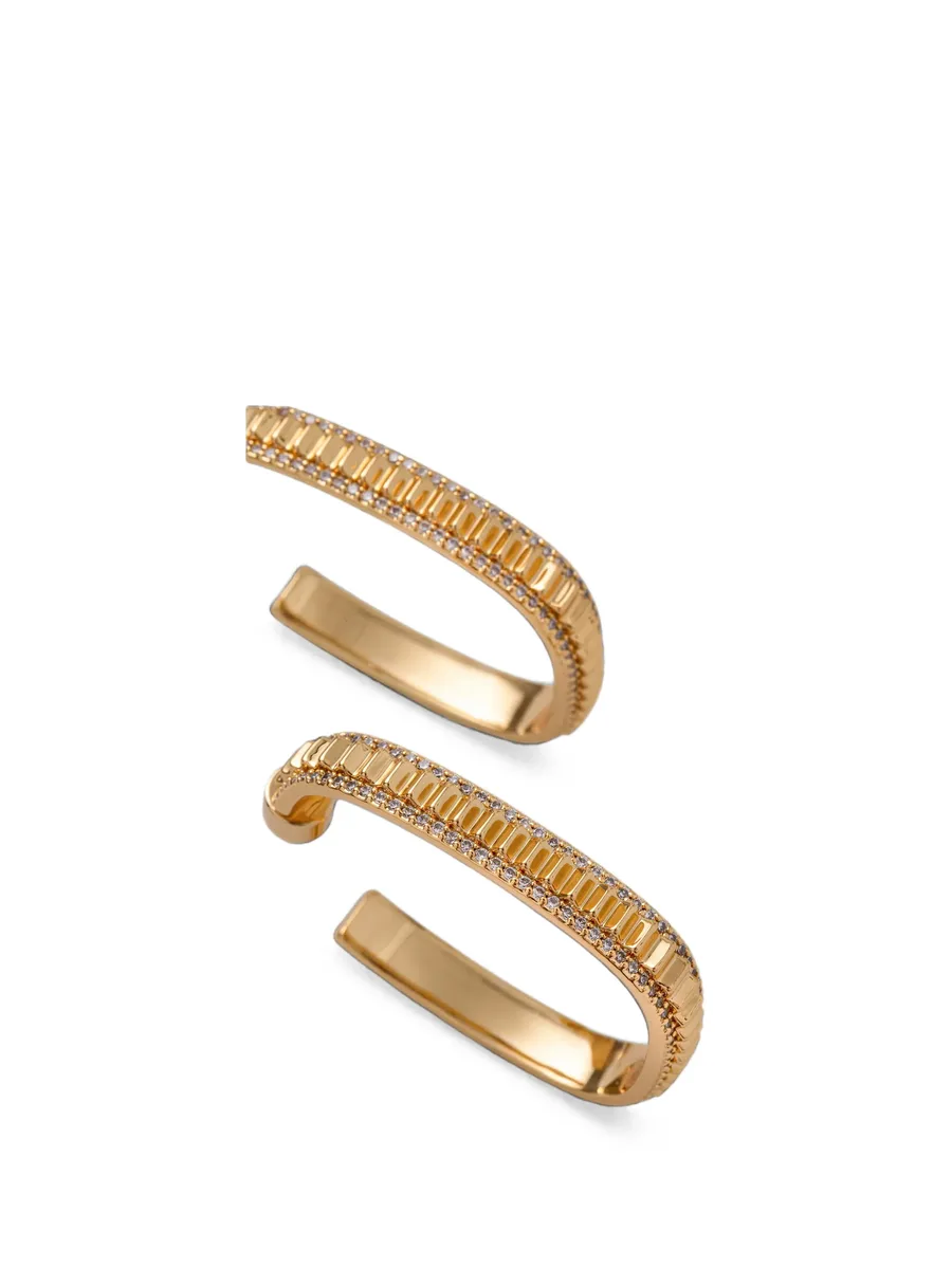crystal-embellished ribbed hoop earrings 2