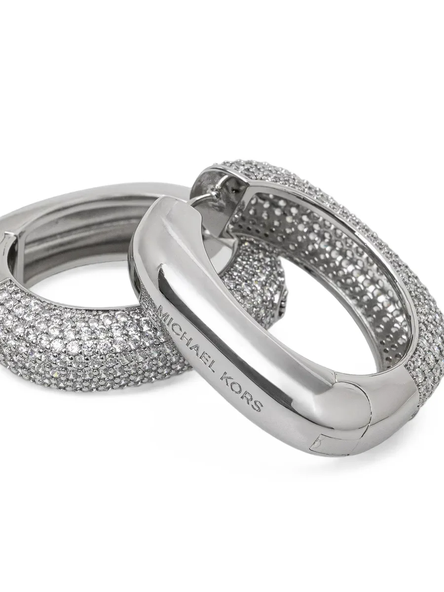 pavé square hoop earrings 2