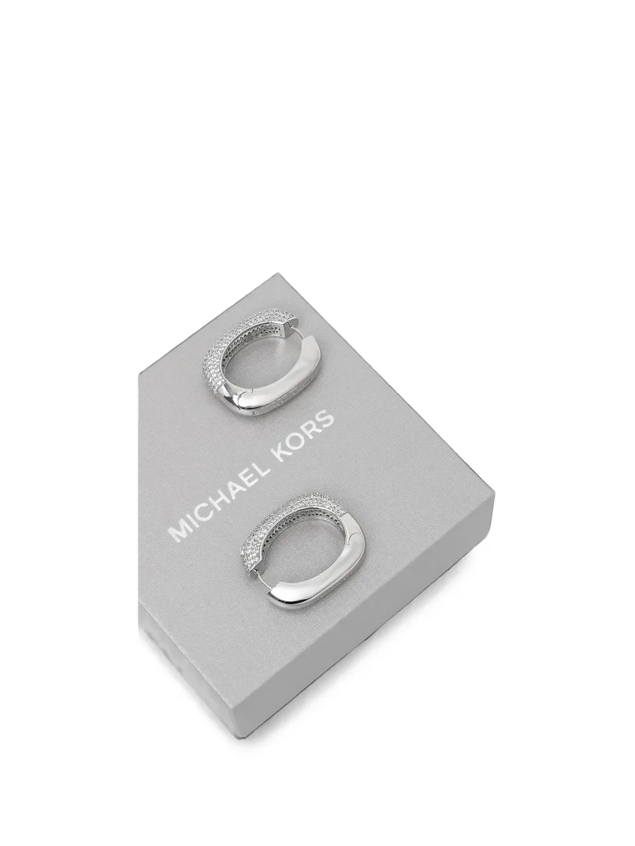 pavé square hoop earrings 3