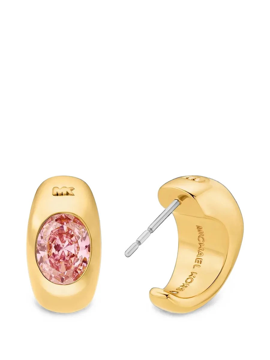 cubic zirconia huggie hoop earrings 3
