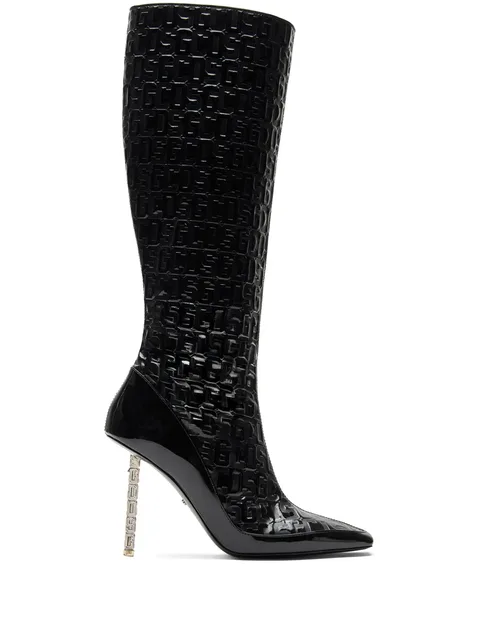 100mm monogram-pattern leather boots