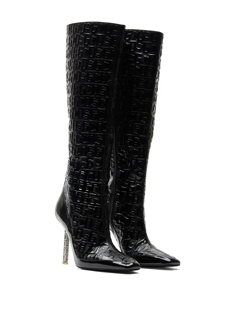 100mm monogram-pattern leather boots 4