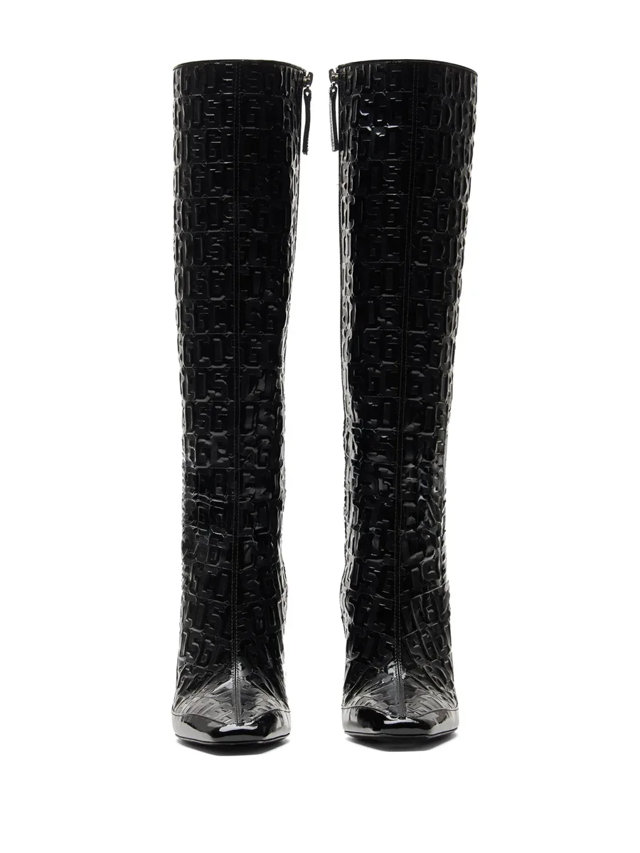 100mm monogram-pattern leather boots 6