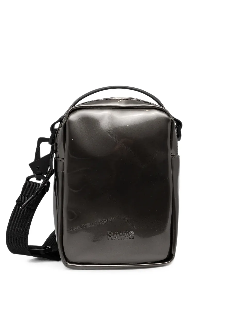 glossy-finish logo-embossed shoulder bag 1
