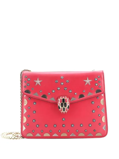 маленькая сумка на плечо Serpenti Forever Square Laser Cut Leather