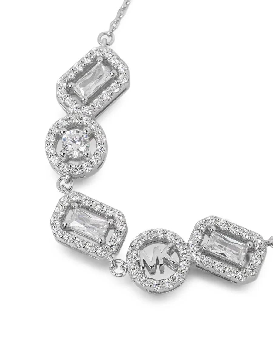 cubic zirconia logo-plaque bracelet 2