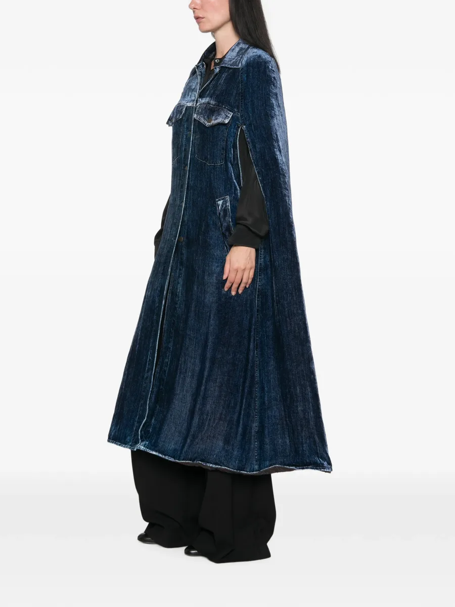 Kandox velvet-effect panelled cape 2