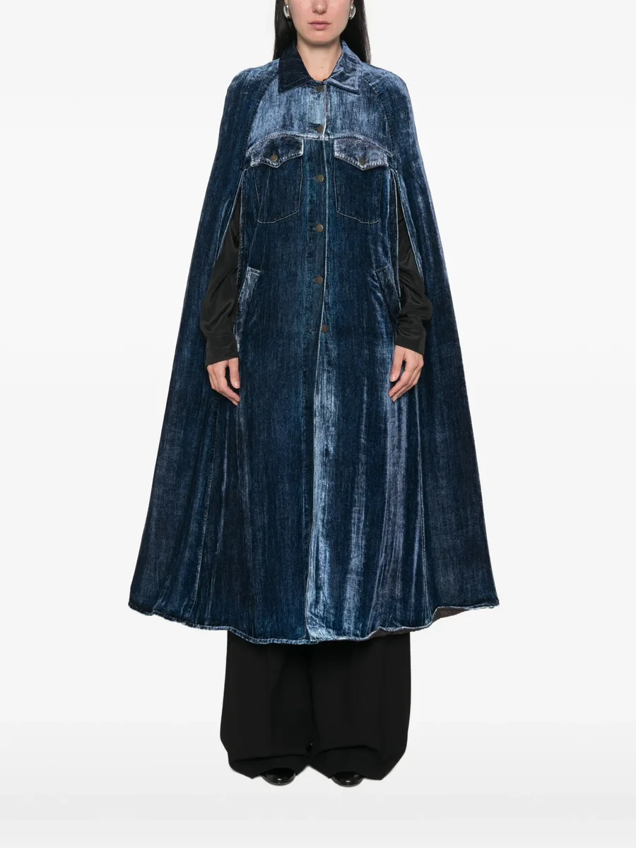 Kandox velvet-effect panelled cape 3