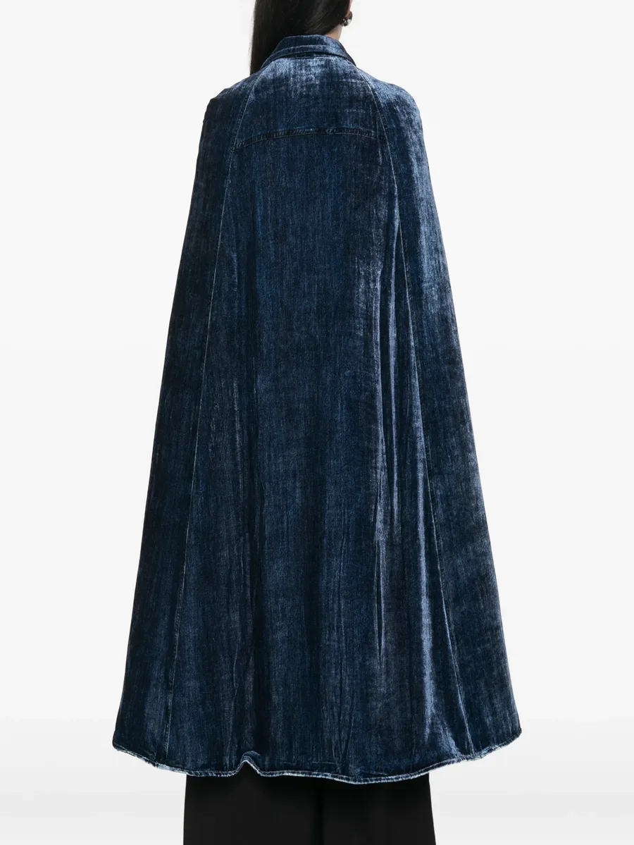 Kandox velvet-effect panelled cape 4