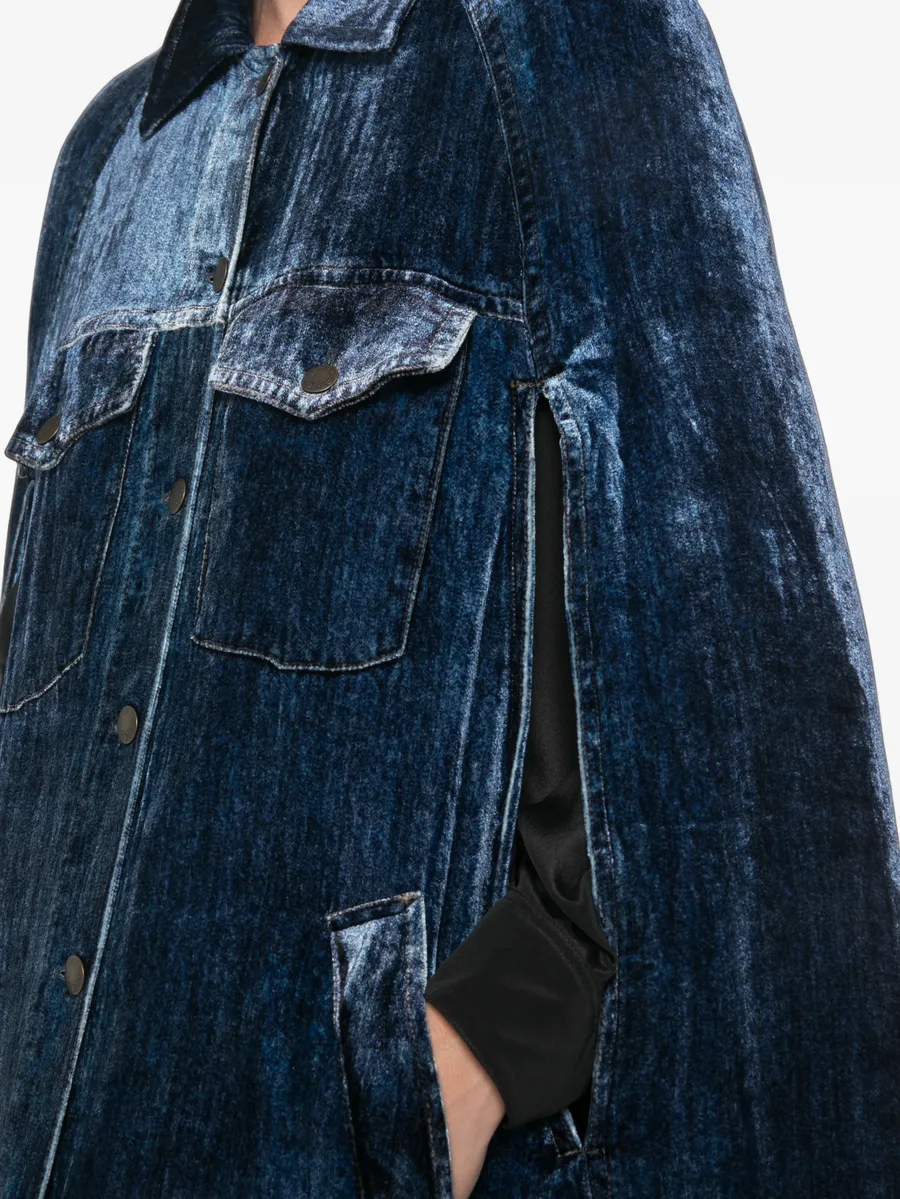 Kandox velvet-effect panelled cape 5