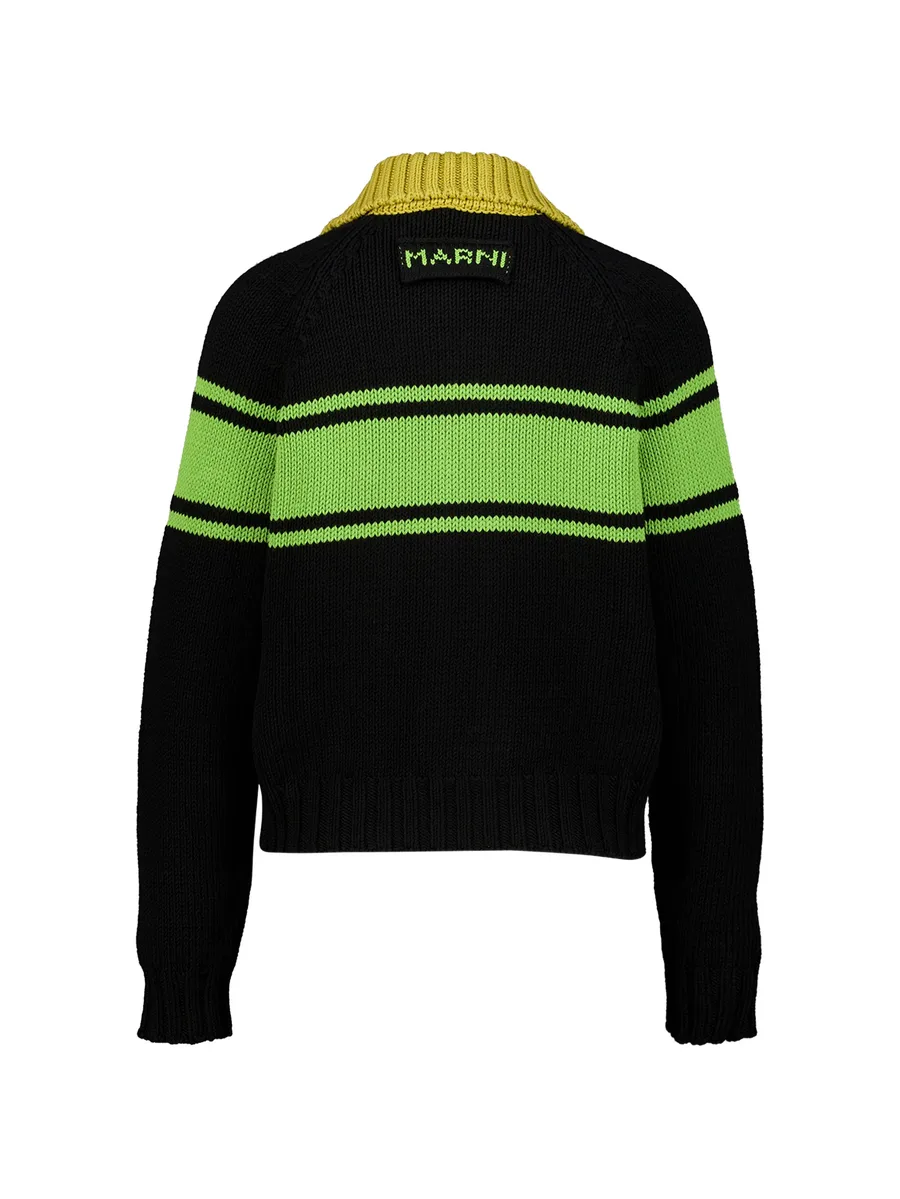 striped zip-up cardigan 2