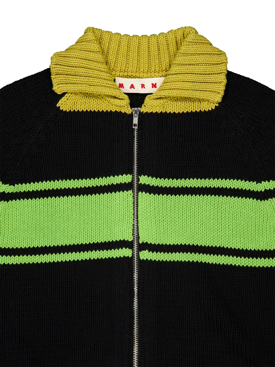 striped zip-up cardigan 3