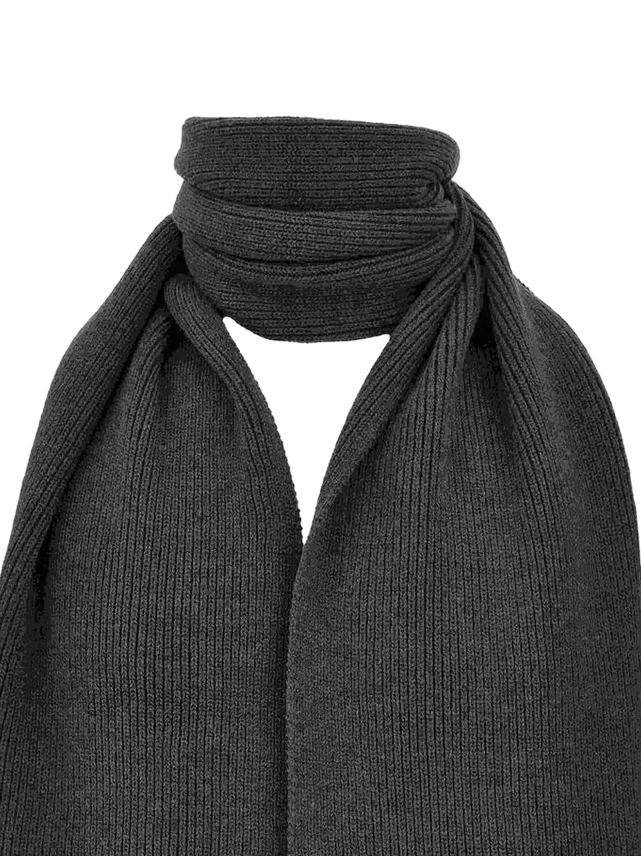 ribbed-knit logo-patch scarf 2