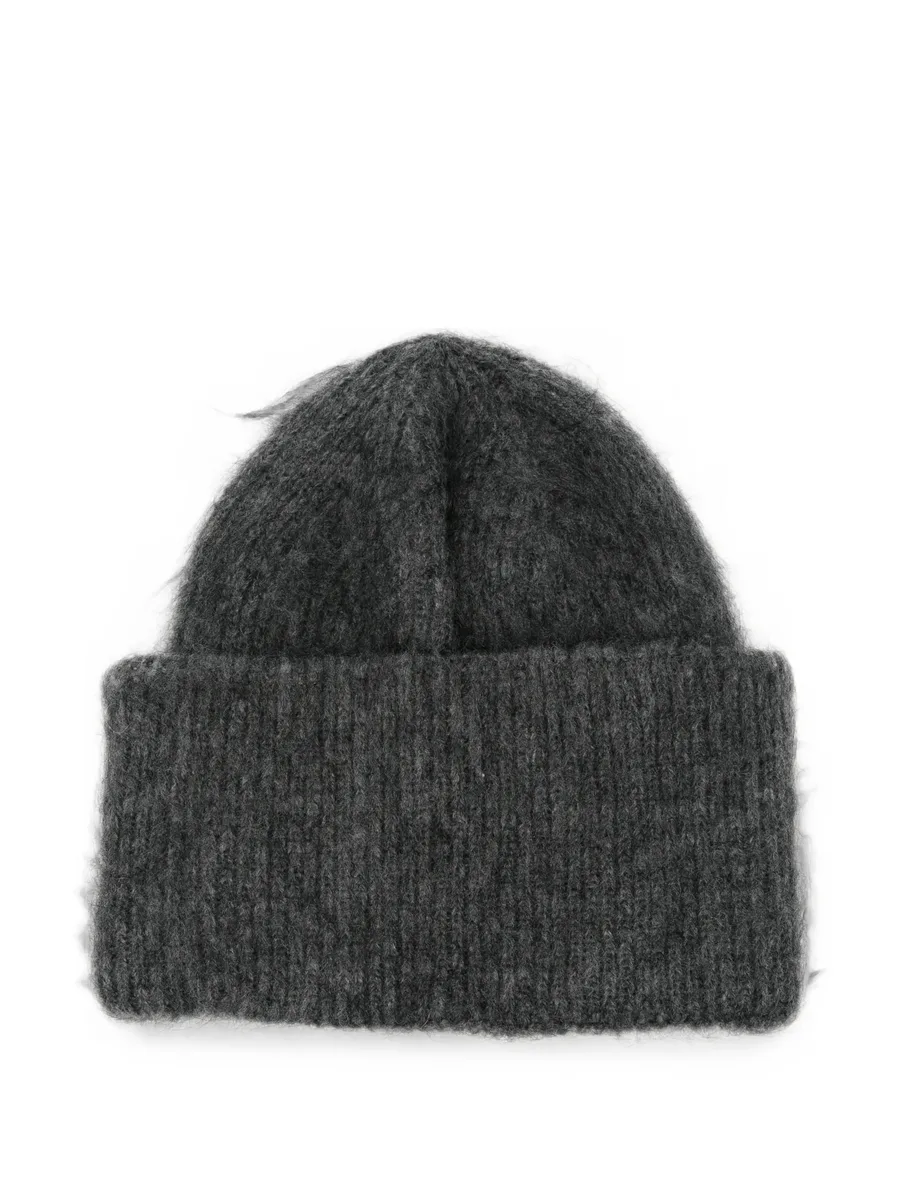 logo-patch mohair-blend beanie hat 2