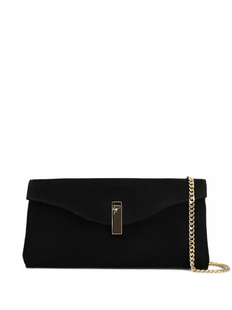 logo-plaque chain-link clutch bag 1