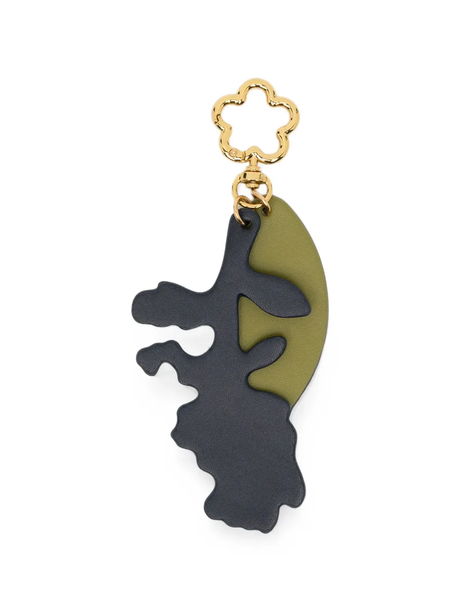 logo-debossed leather keyring 2