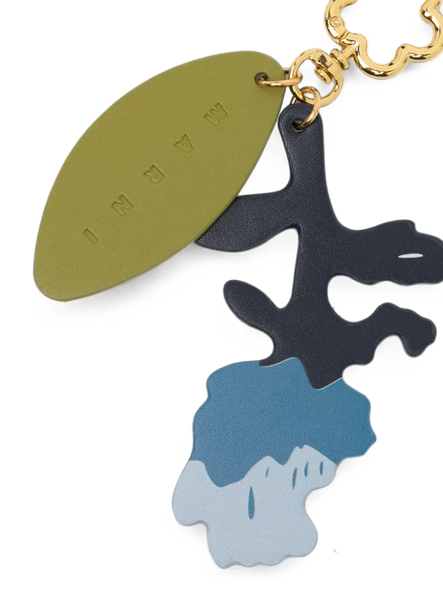logo-debossed leather keyring 3