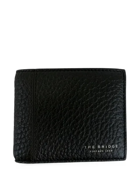 logo-print leather wallet